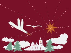 Etalage: Kerstkaart voor de stichting De Vrienden van het Ommelander Ziekenhuis