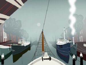 Etalage: Mist in de Noorderhaven. 2026. Groningen